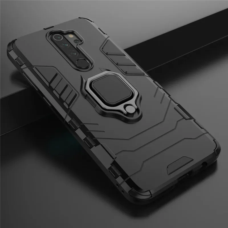 For Xiaomi Redmi Note 8 Pro Case Luxury Armor Magnetic Metal Ring Soft Silicone Case for Redmi Note8 Pro Car Holder Stand Cover
