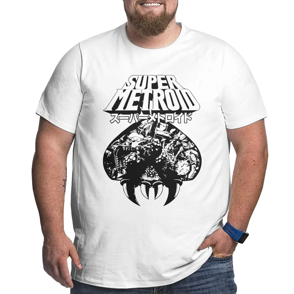 Мужская футболка с изображением Супермена Metroid большой высокий тройники Самус Wars