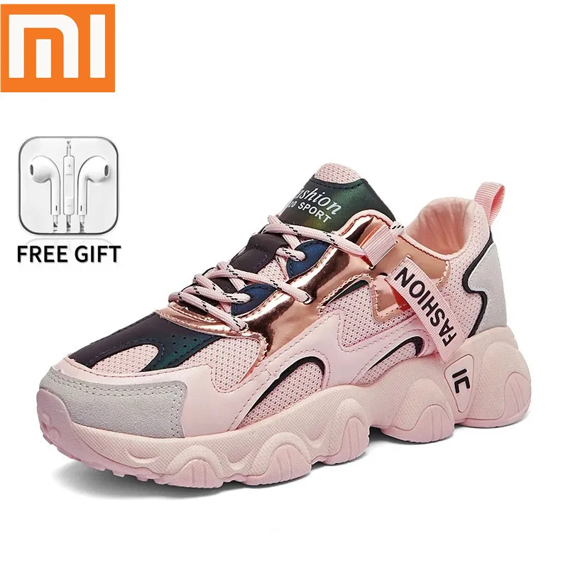 

Кроссовки Xiaomi женские нескользящие, модная повседневная спортивная обувь, удобные дышащие, на шнуровке, Размеры 35-40