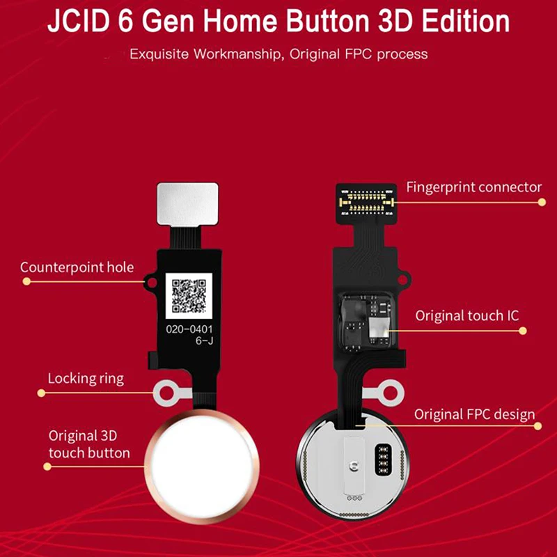 JC Главная Кнопка 6-й 3D Универсальный сенсорный возврат Назад отпечаток пальца