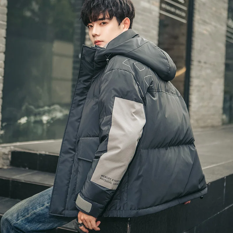 Winter Hooded White Duck Down Jacket Men's Fashion Casual Thick Warm Parkas Clothes Outdoor Streetwear Top Coats Oversized M-4XL