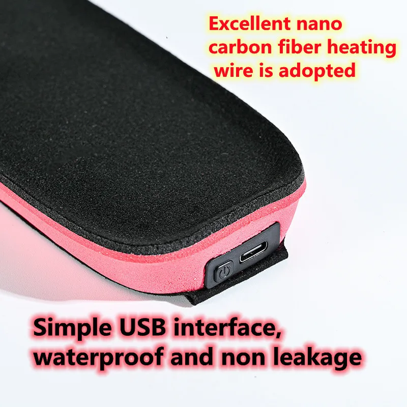2200mA USB Charging Heating Insole Size Can Be Cut  Washable Electric Foot Warming Treasure Insole For Men And Women