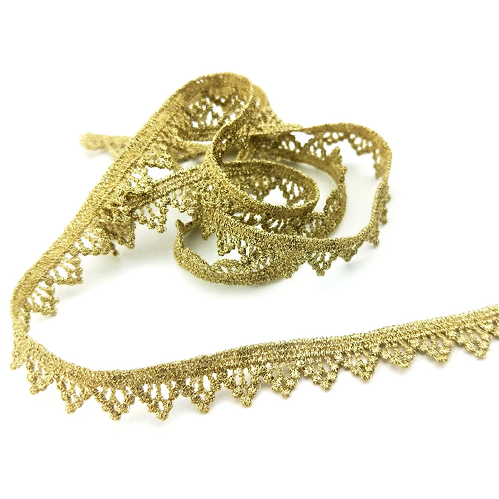 Красивая кружевная лента 1 ярд широкая яркая Золотая отделка шитье вышивка