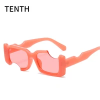 fashion orange small frame sunglasses irregular eyewear men and women personality incomplete decoration sun glasses