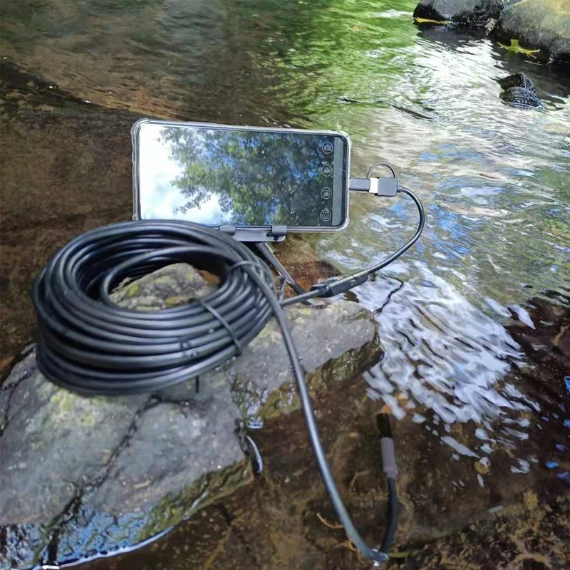 20m HD Fish Finder 8mm Usb Endoscope Winter Underwater Ice Visual Fishing Hunting Camera 6 Led for Android Type c Smartphone |
