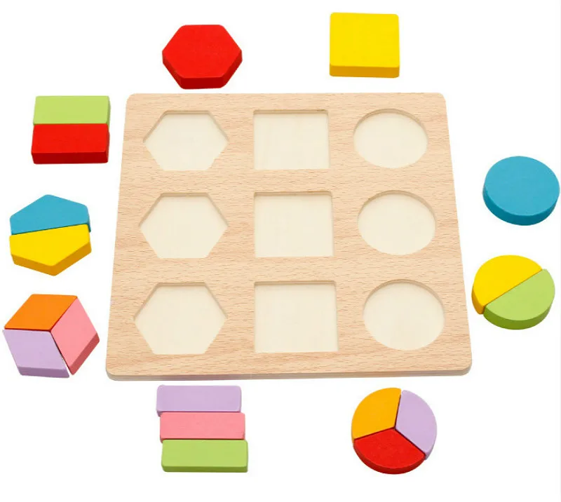 

Colorful 3D Puzzle Wooden Tangram Math Toys Cube Game Children Pre-school Magination Intellectual Educational Toy for Kids