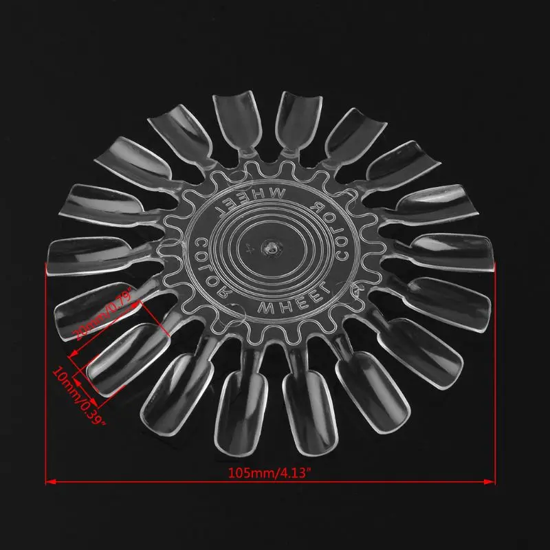 

10 Pcs False Acrylic Nail Art Display Tip Practice Clear Round DIY Wheel Board