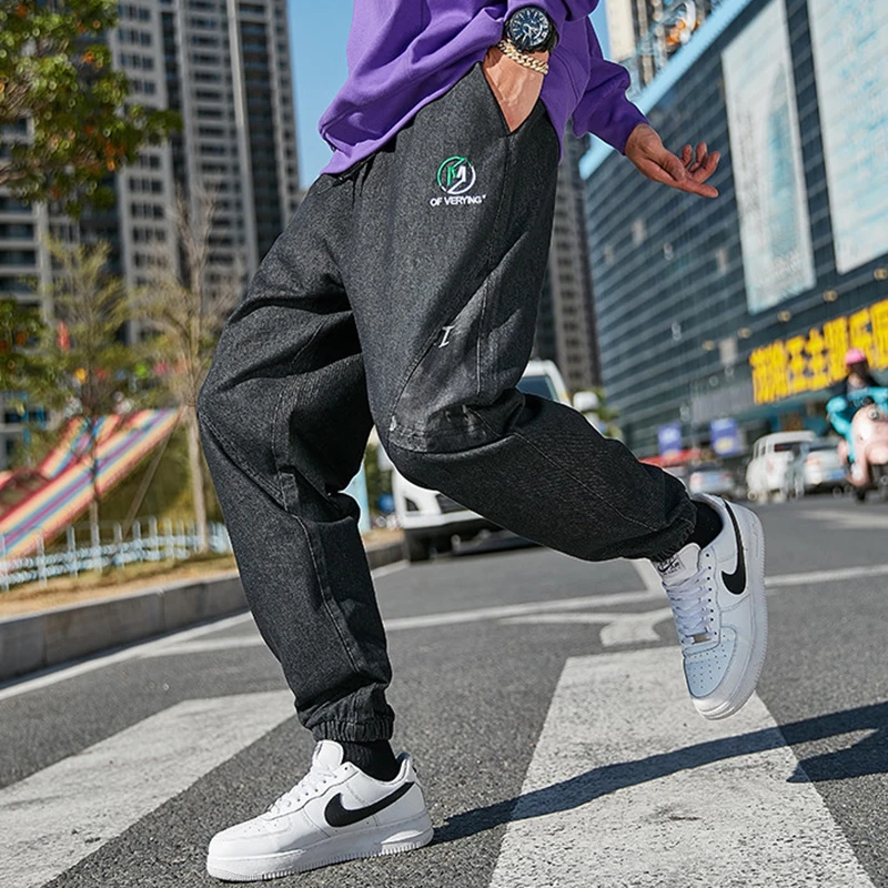 Новинка 2020 весенне осенняя уличная одежда мешковатые джинсы Мужские джоггеры