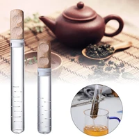 1pc glass bottle tea strainer mini transparent empty infuser tube brewing test tube for home brewing tea kitchen accessories