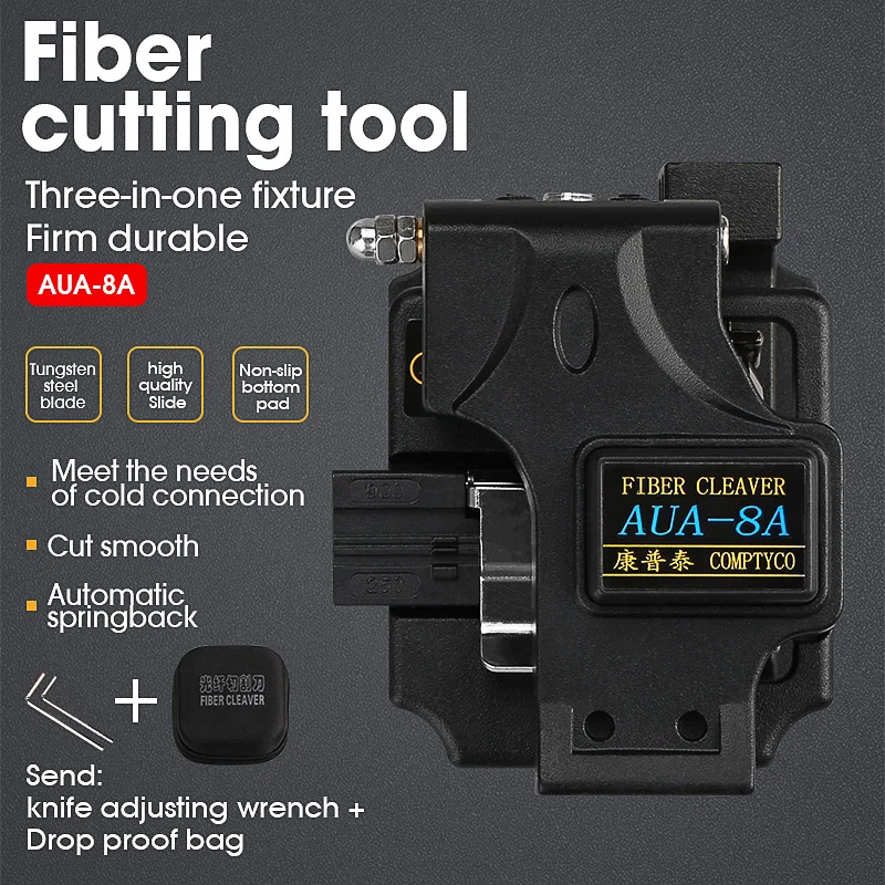 

COMPTYCO AUA-8A высокой точности волоконный Тесак для разделки кабеля Ножи оптического волокна FTTH режущие иструменты 16 поверхности лезвия
