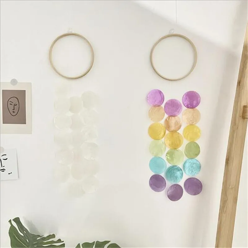 

Shell Wind Chime Colorful Window Hanging Decor For Outdoor Window Garden Decoration Outdoor Blessing Home Decor Wholesale