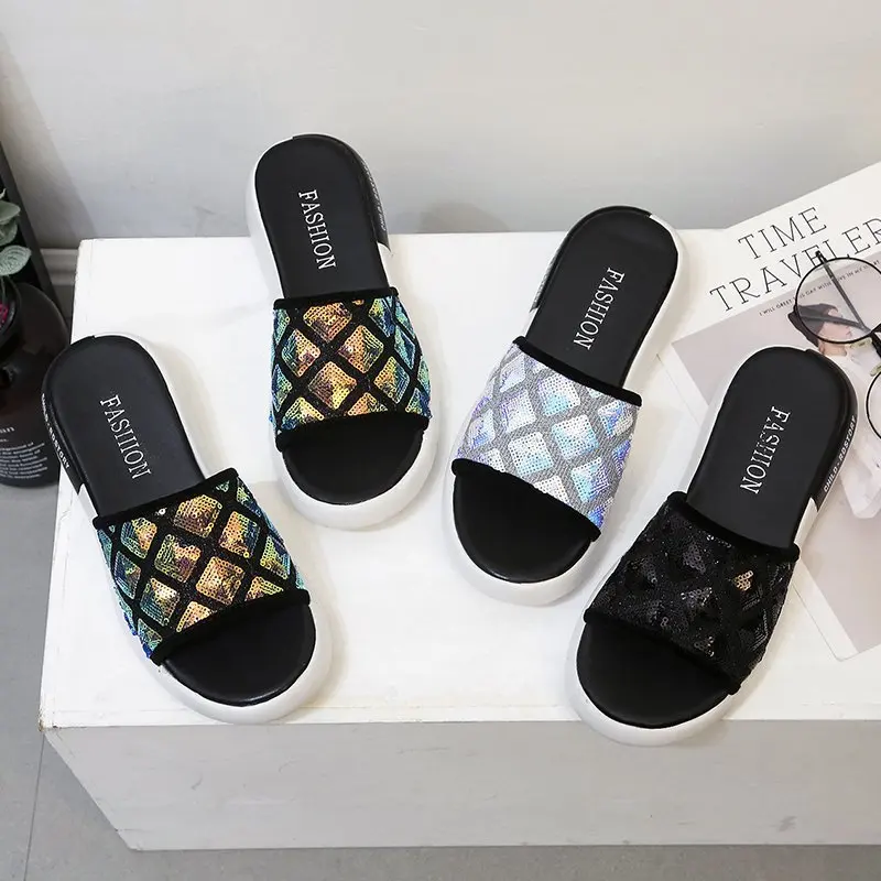 

2021 Women's Flip Flops New Summer Women Slippers Platform Outdoor Open-toed Comfortable Beach Sandals Fasion Female Slippers