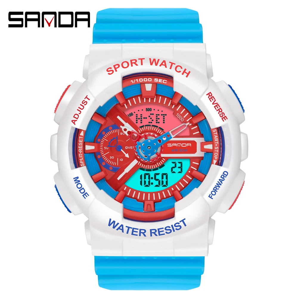 Цифровые часы для женщин светодиодные женские с двойным дисплеем