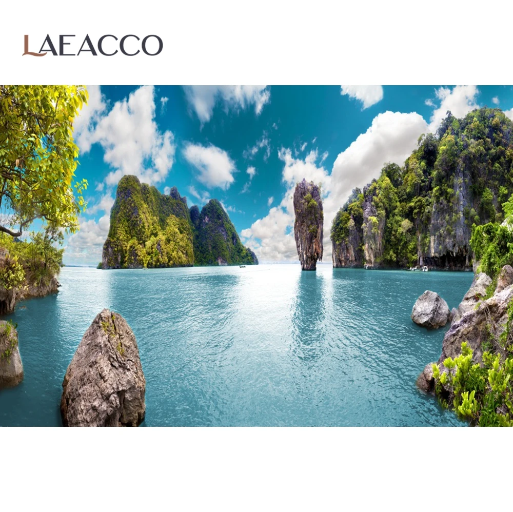Laeacco летняя тропическая горная пещера морской закат естественная живописная