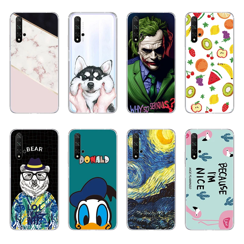 Силиконовый чехол для телефона Huawei Nova 5T мягкий креативный с рисунком TPU