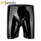 Мужские брюки из лакированной кожи, с отверстием для пениса