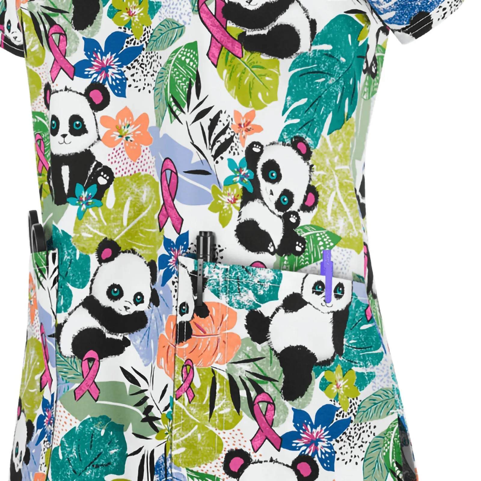 

Scrubs Women Uniform Short Sleeves V-neck Tops New Working Uniform Cartoon Print Blouse Nurse Accessories q5