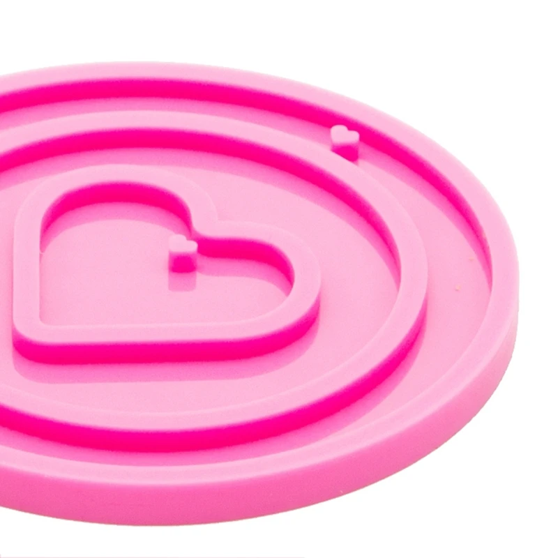 

Shiny Christmas Decoration Circle Love Shape Resin Mold Keychain Silicone Mould B36D