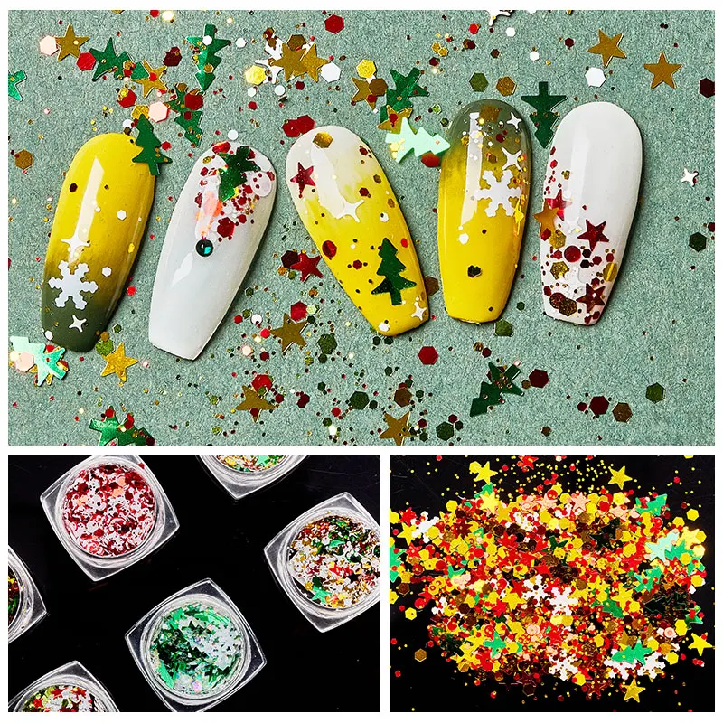 Рождественские снежинки FOUR LILY Mix Рождественская елка Звездные огни блестки