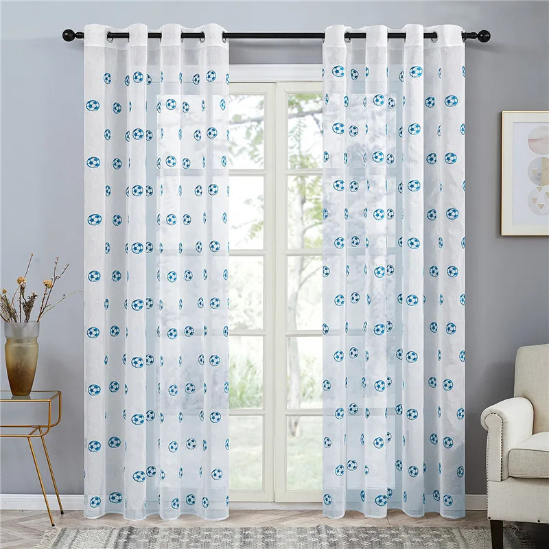 Короткие Прозрачные шторы для гостиной спальни детской комнаты вышитые