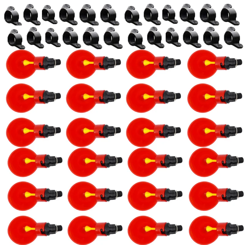 

24Pcs Automatic Feed Bird Coop Poultry Chicken Fowl Drinker Water Drinking Cups Livestock Drinking Cup Poultry Tools