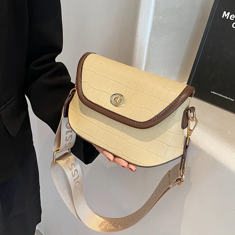 

Fashion Small Shoulder Bag PU Leather Contrast Color Crossbody Bags For Women Wild Broadband Handbags And Purses Travel Bags