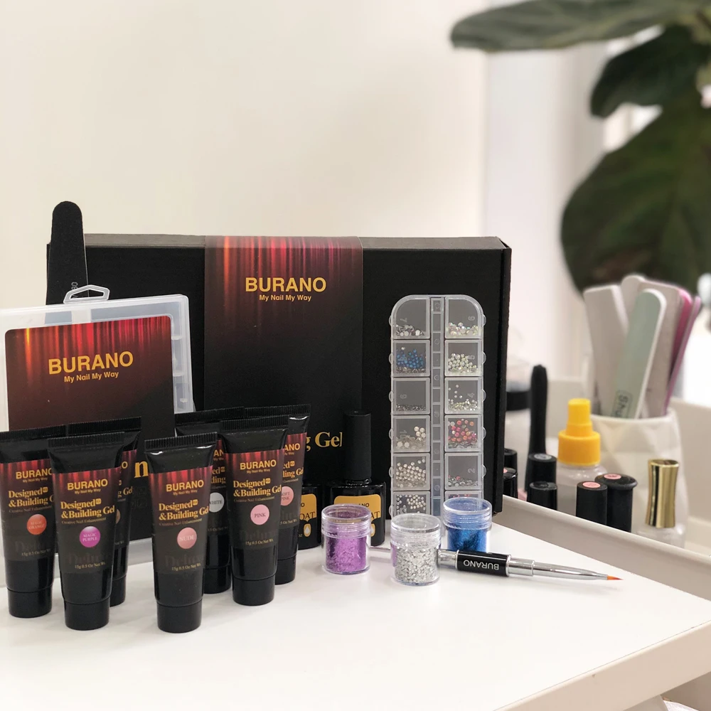 Бурано Делюкс поли гель для ногтей стартовый набор температуры изменение цвета