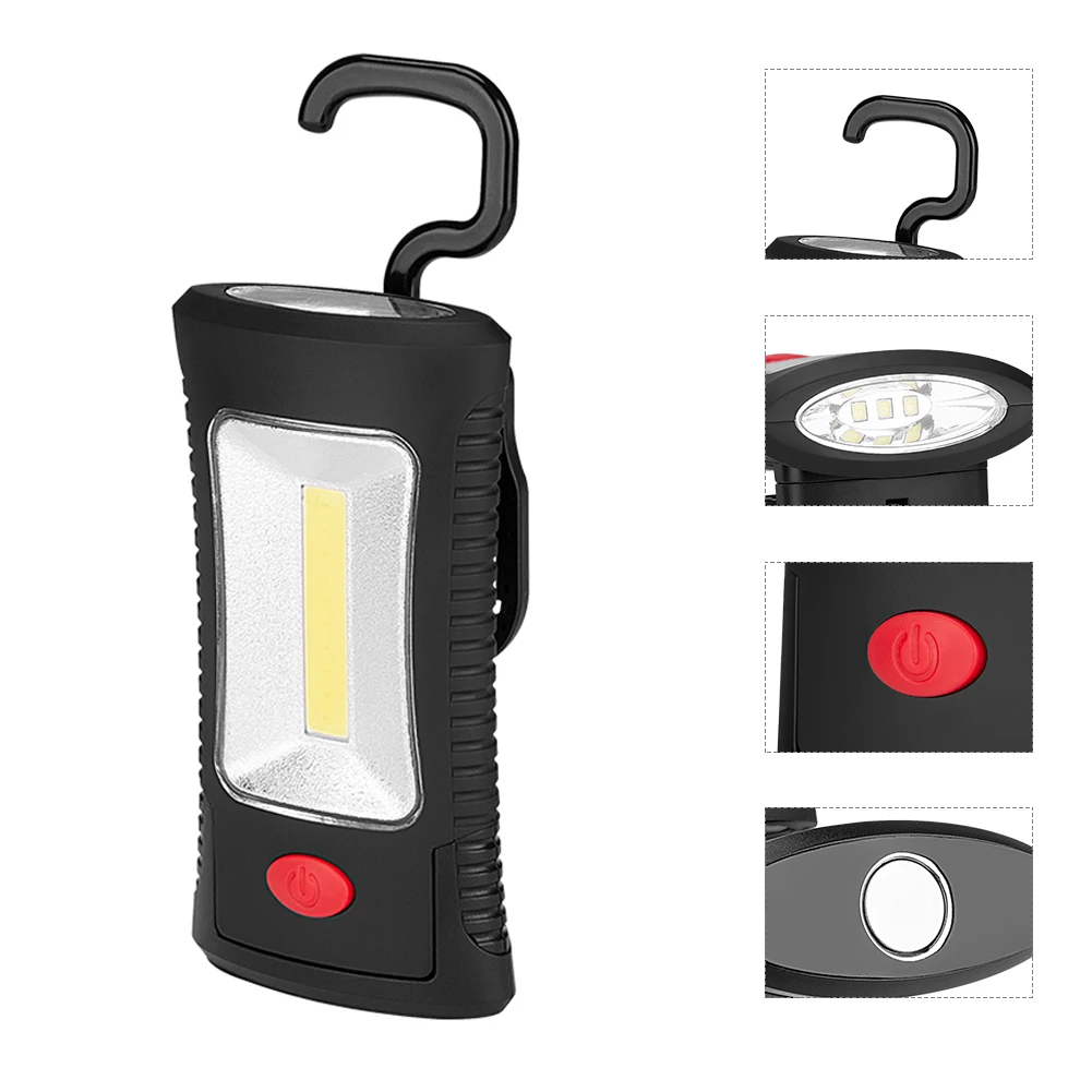 2 режимный COB светодиодный магнитный рабочий складной с крючком осветительная