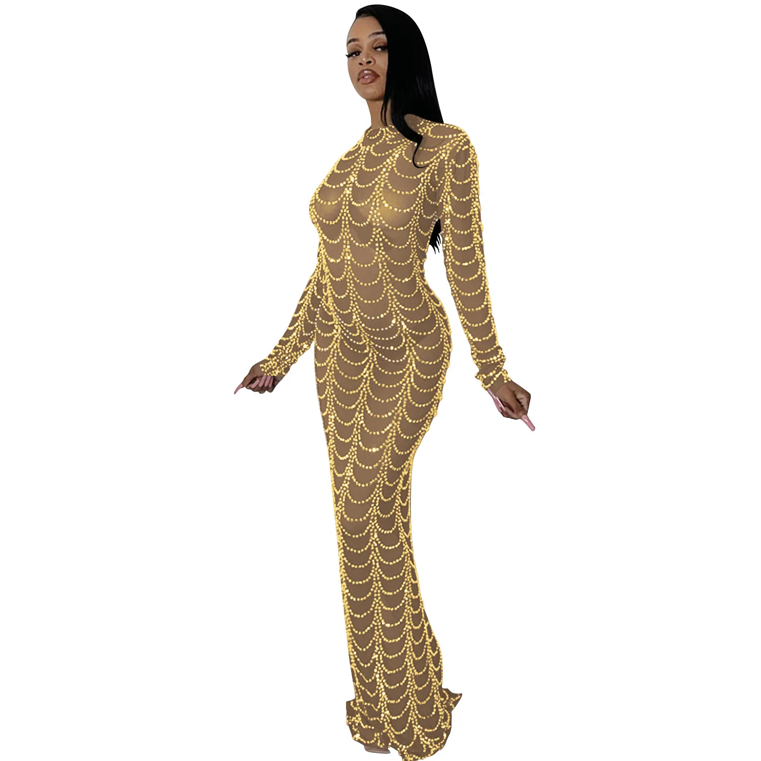 

African Dresses for Women Dashiki Maxi Dress Autumn African Women Long Sleeve Black Gold Robe Gowns Africa Sexy Lady Party