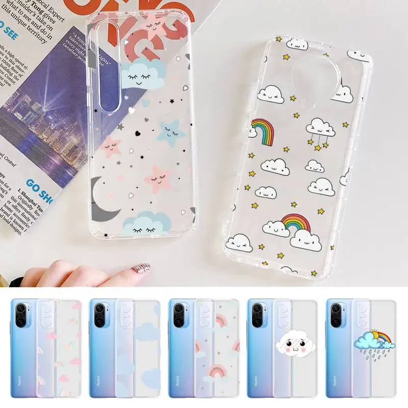

Fashion Transparent Cloud Pattern Phone Case For Redmi Note 5 7 8 9 10 A K20 pro max lite for Xiaomi 10pro 10T