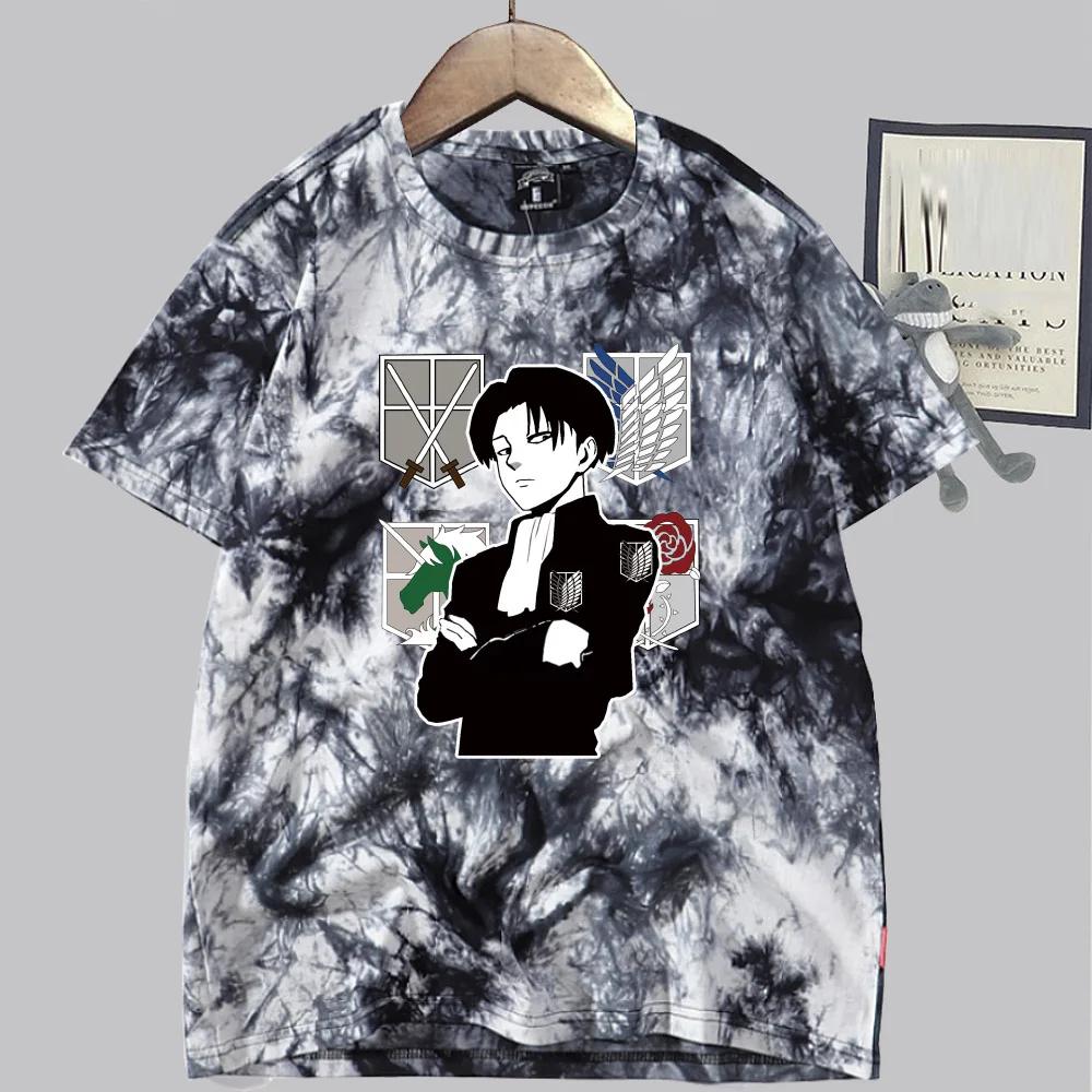 

Anime Attack on Titan T-shirt Short Sleeve O-neck Casual Tie Dye Uniex