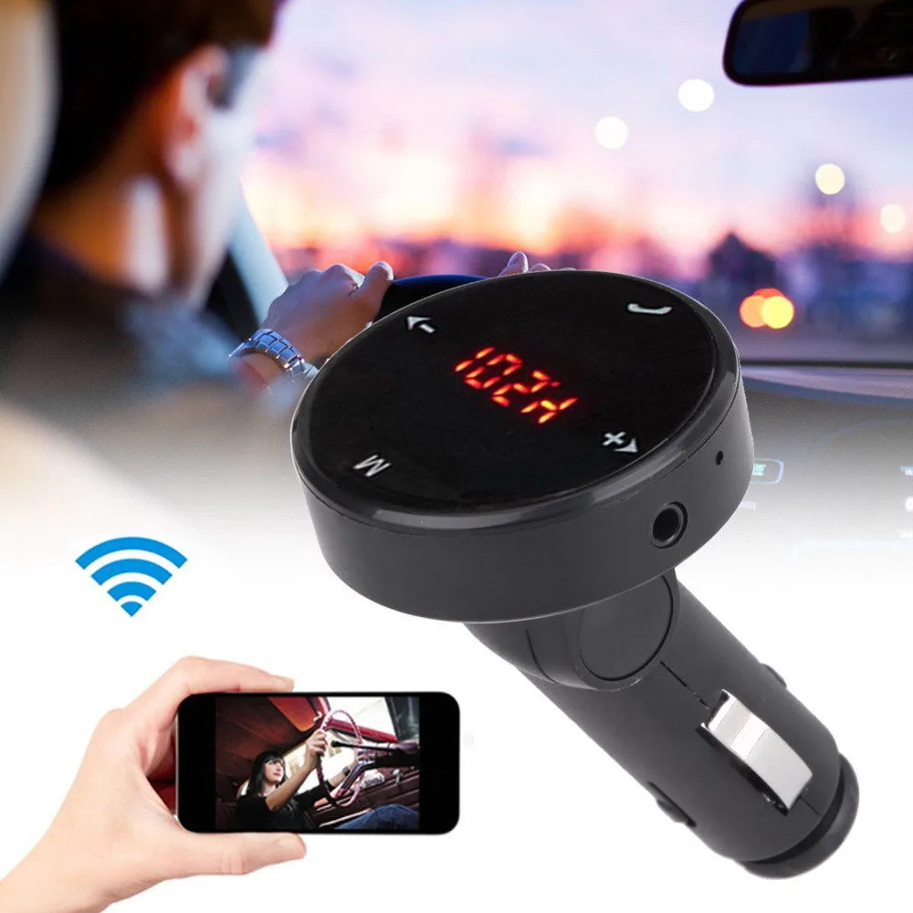 Bluetooth 2,1 автомобильный комплект громкой связи fm-передатчик 3.1A быстрое USB зарядное устройство цифровой вольтметр TF карта U диск плеер Aux