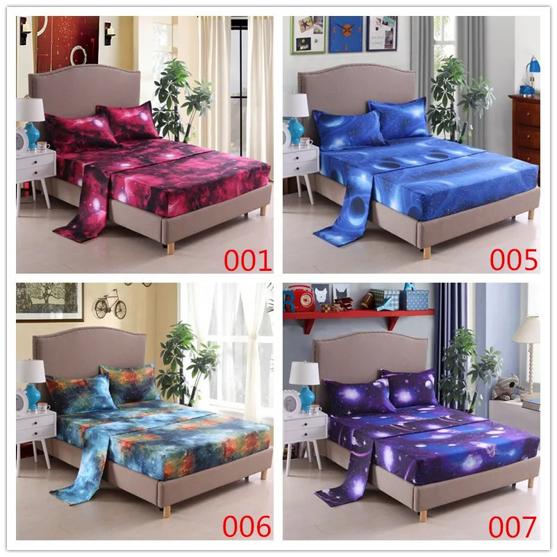 

Home Textiles Bedroom Bedding Set Double Bed Single Bed 3D Star Series Nebula Fitted Sheet, Sheet And Pillow Case Set 4-piece