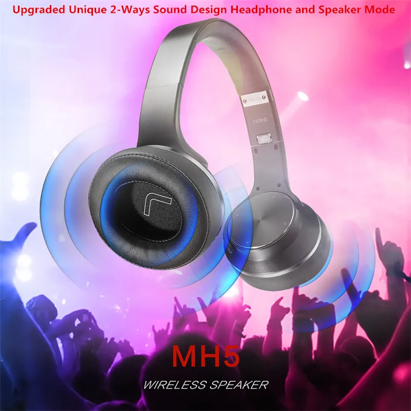 Фото Беспроводные наушники 2 в 1, складные NFC Hi-Fi стереонаушники SODO, Bluetooth-совместимые наушники 5,0 с микрофоном, поддержка TF/FM №5