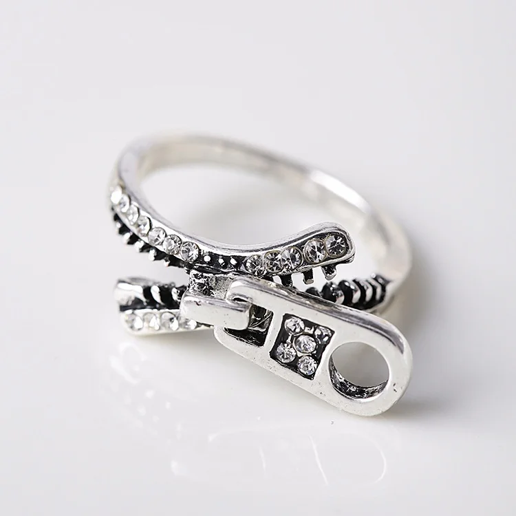 Указательное кольцо Ювелирное ретро циркон на молнии кольца для женщин