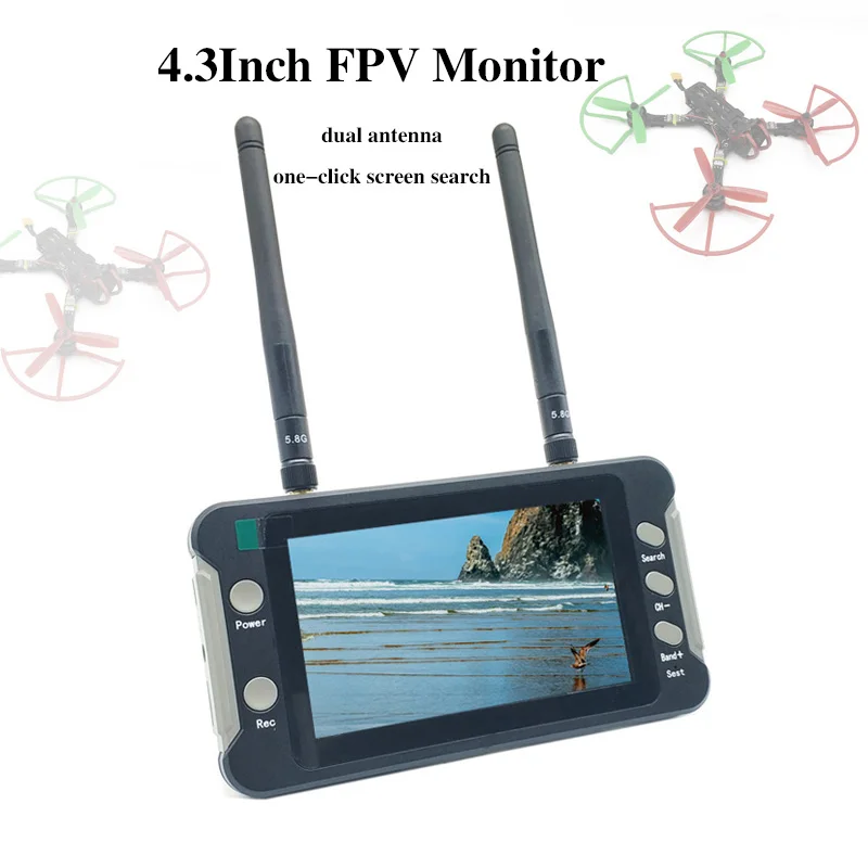 FYS 5 8G FPV монитор с DVR 40CH 4 3 дюймов ЖК-дисплей 16:9 NTSC/PAL автоматический поиск