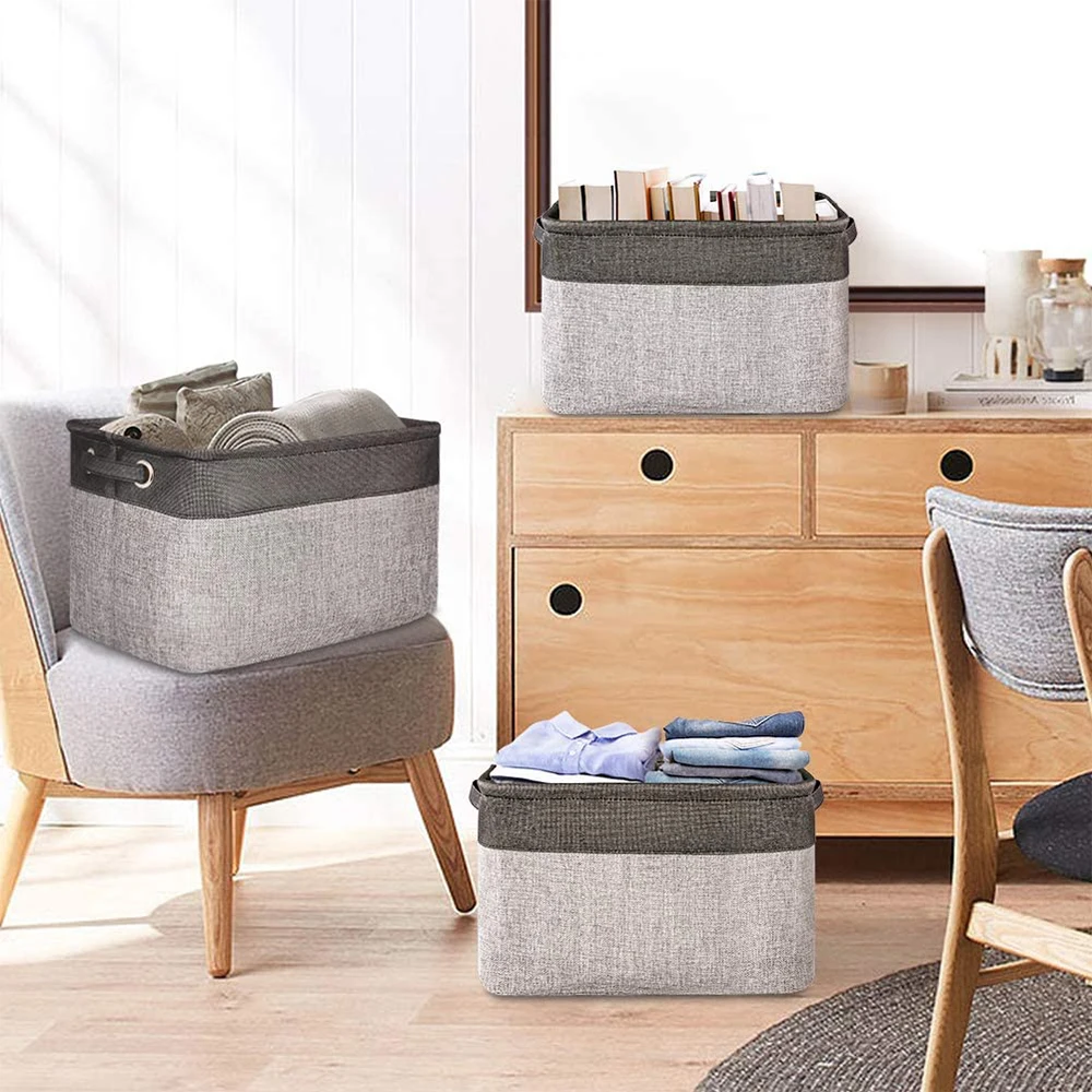 

Dirty Clothes Storage Basket Large Cube Organizer Basket Soft Fabric Lining Foldable Storage Bin
