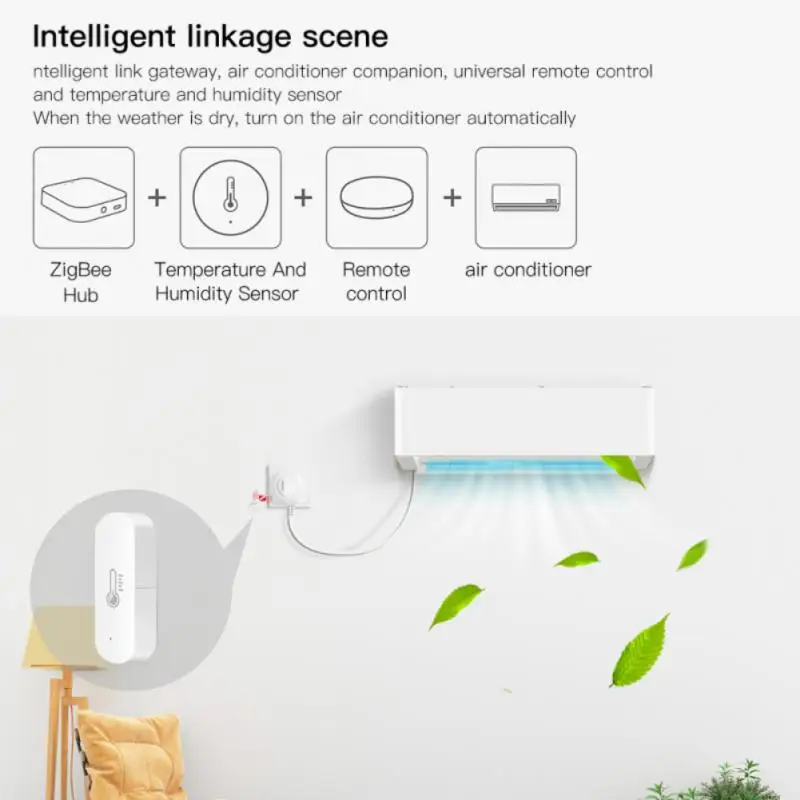 Tuya ZigBee Smart Wireless Thermometer And Hygrometer Sensor Battery PowerWork With Alexa Google Home SmartLife/Tuya App Control |