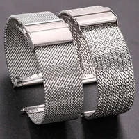 316l stainless steel milanese loop watch bracelet women men replacement strap watchband 16mm 18mm 20mm 22mm silver black
