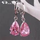 Серьги-капли женские из серебра 925 пробы с турмалином