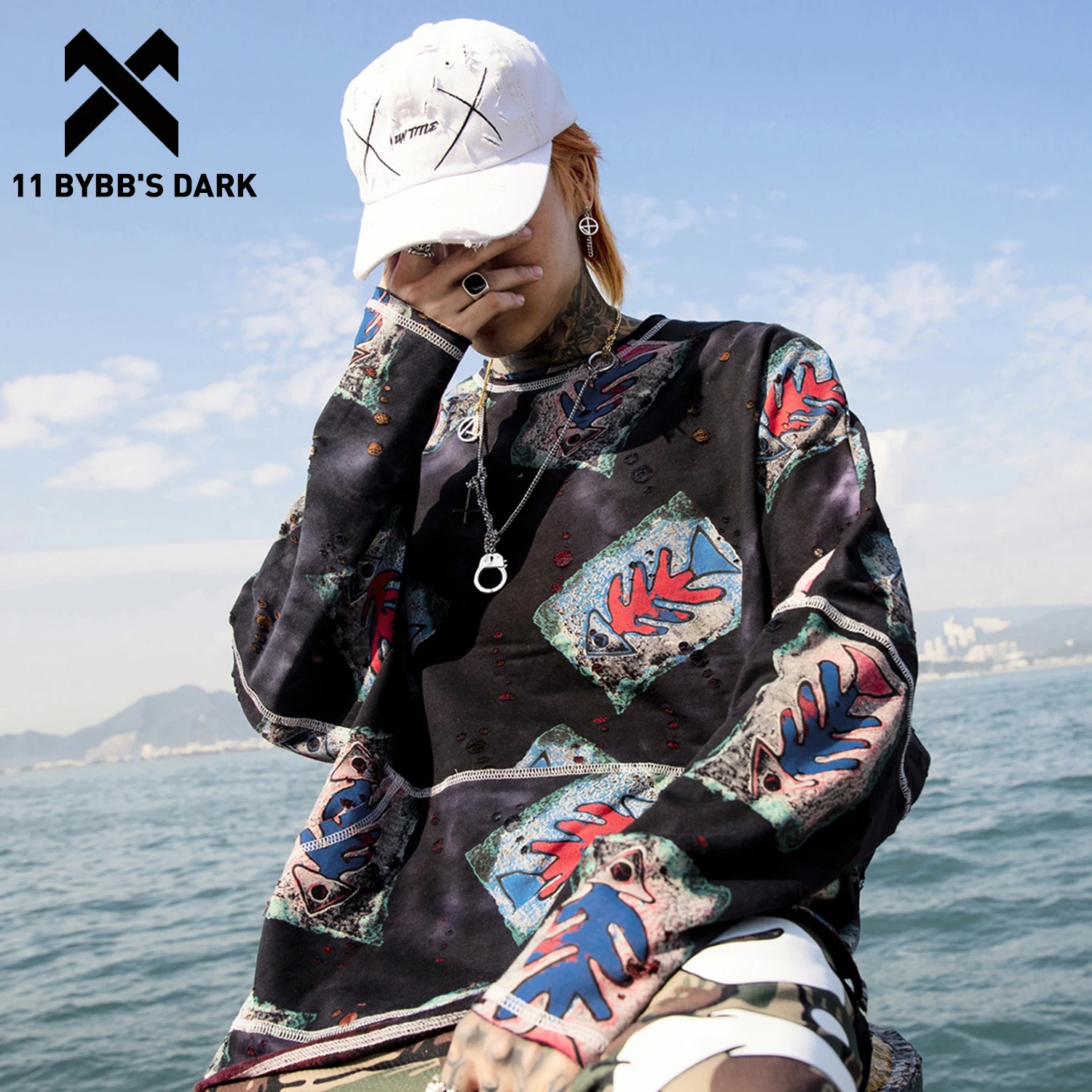 Мужская повседневная хлопковая Футболка с принтом Рыбьи Кости 11 BYBB'S модная