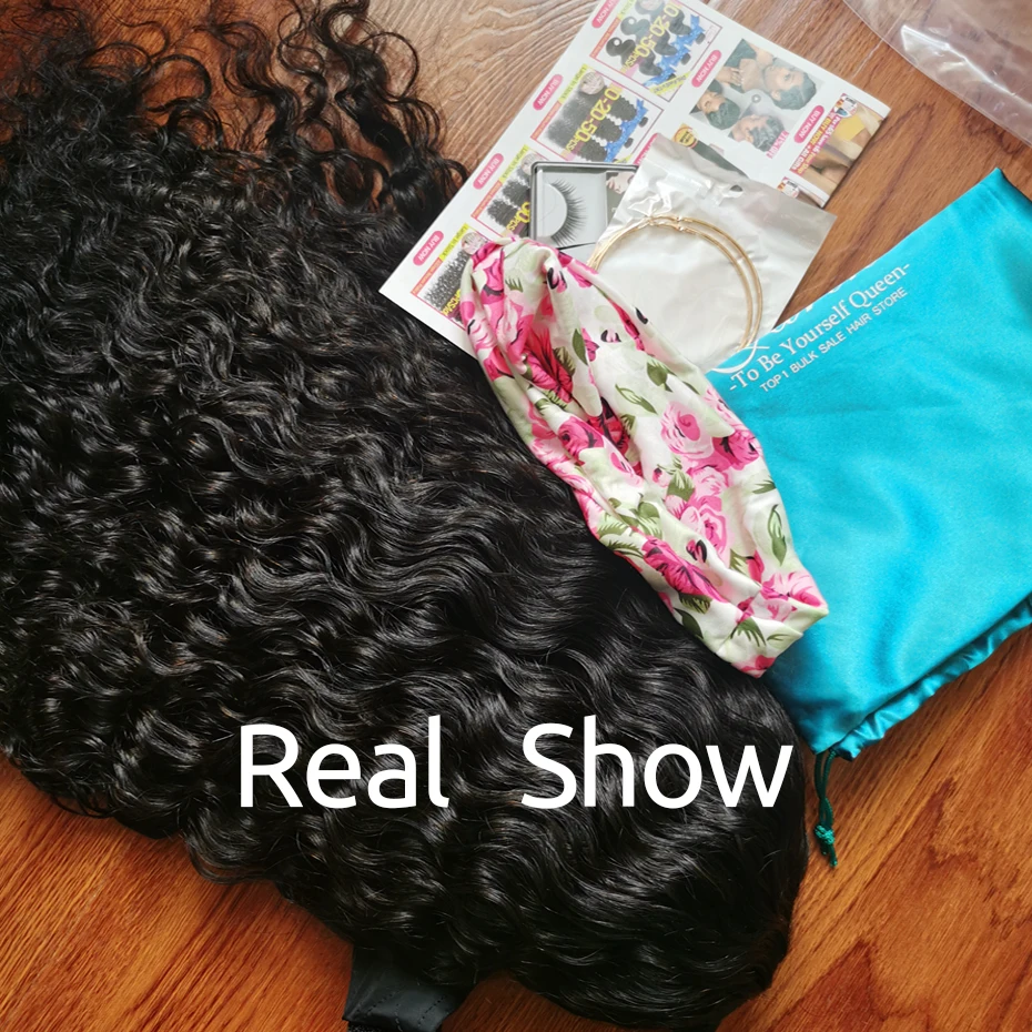 Водная волна лента для волос парики 150% 180% плотности парик человеческих с