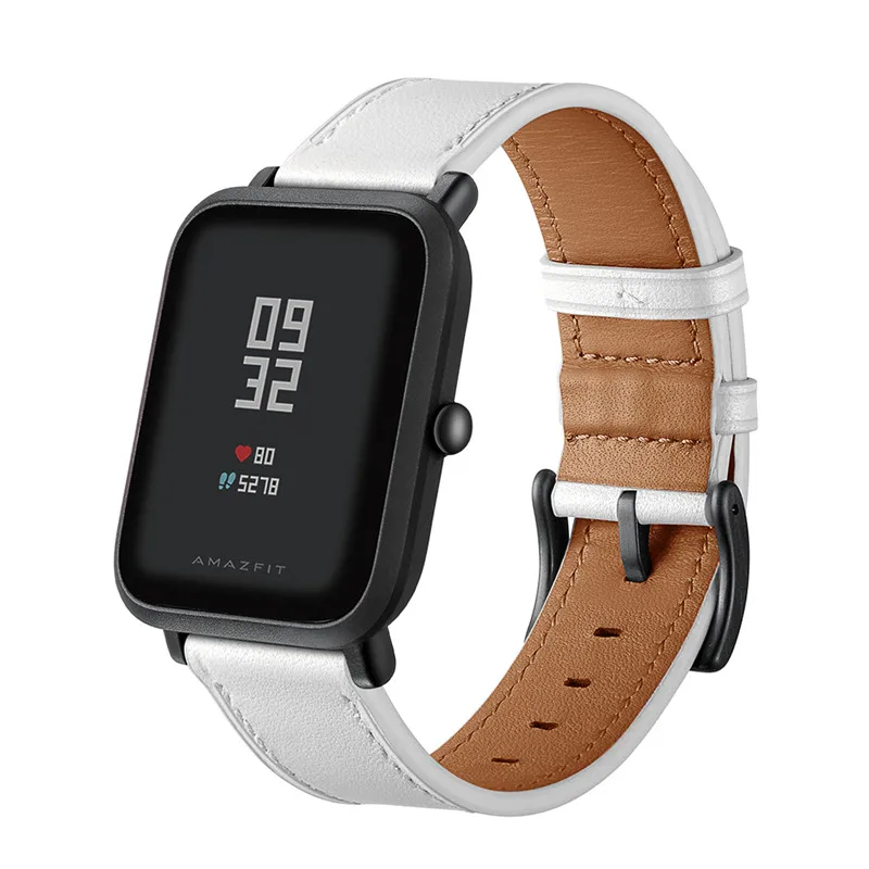 Кожаный ремешок для Xiaomi Huami Amazfit ремешок Bip спортивные умные часы с металлической пряжкой AMAZFIT GTS/GTR 42 мм браслет ремень