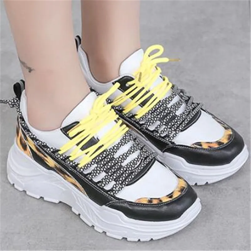 

2020 Woman Casual Fashion Chunky Sneakers Mixed colors Flats Ladies Vulcanized Shoes Autumn Sneakers Zapatos Mujer White Black