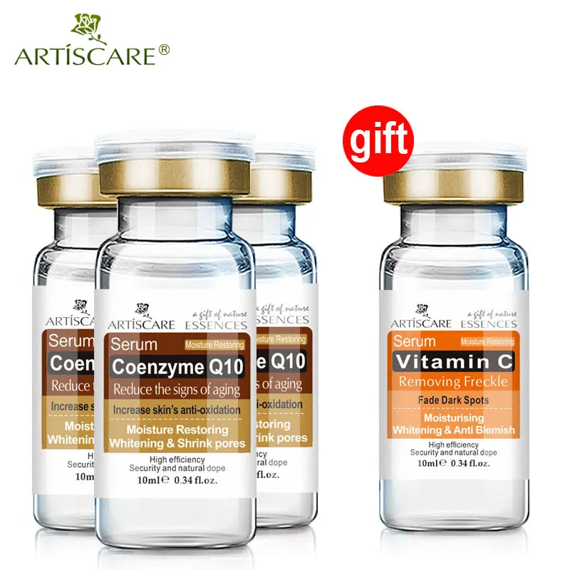 Купить 3 получить 1 подарок ARTISCARE уход за кожей коэнзим Q10 сыворотка отбеливание и минимизирование сужения пор уменьшение следов старения крем для лица