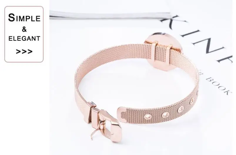 

Lovers titanium steel classics rome numerals bangle fashion jewelry rose gold bracelet black round concise wristlet jewel women