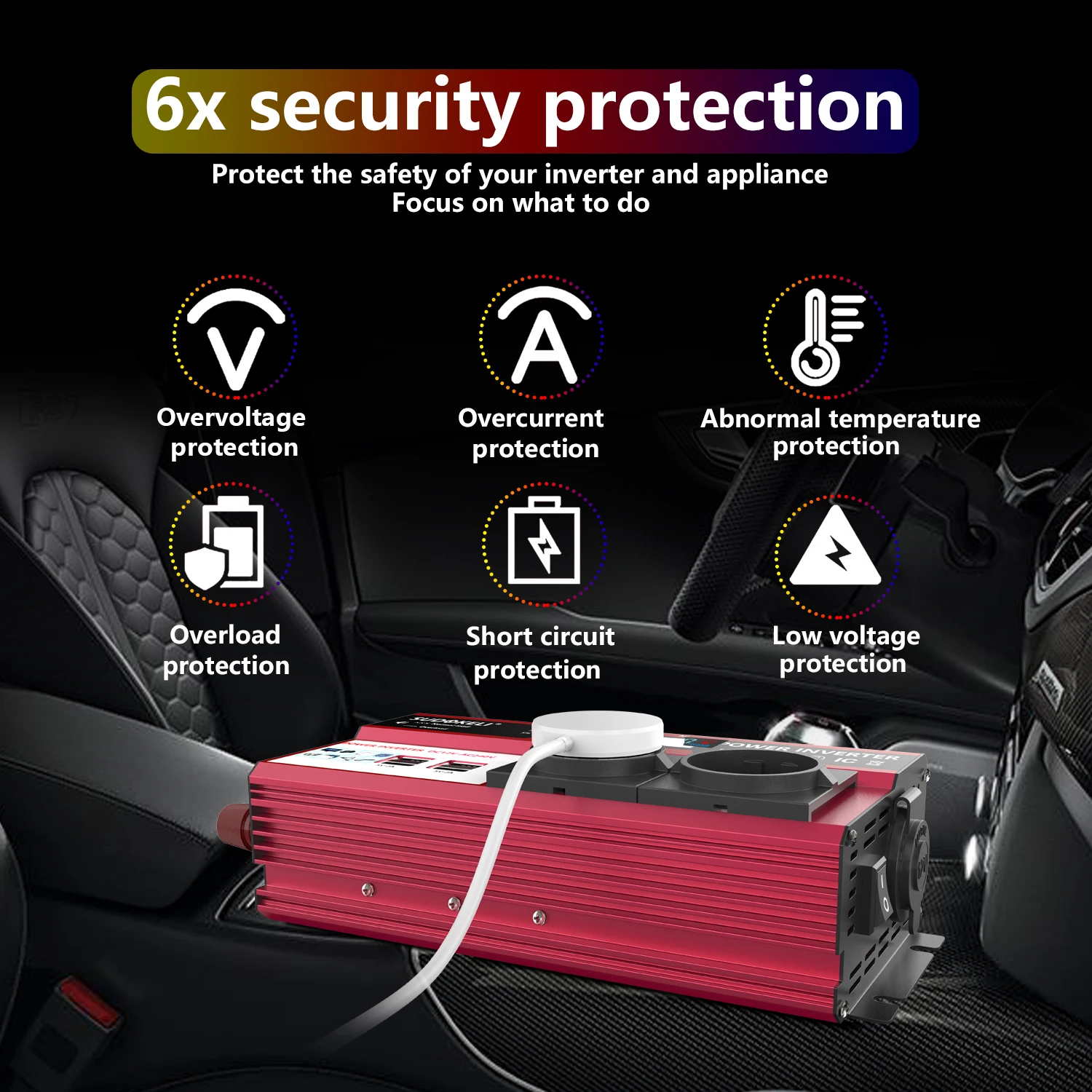 SUDOKEJI 5000 Вт Инвертор для автомобиля RV лодки модифицированный синусоидальный