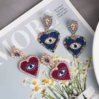 Ювелирные изделия JURAN, модные серьги-подвески в форме большого сердца с кристаллами для женщин, аксессуары вечерние выпускного вечера или платья, эффектные свадебные серьги