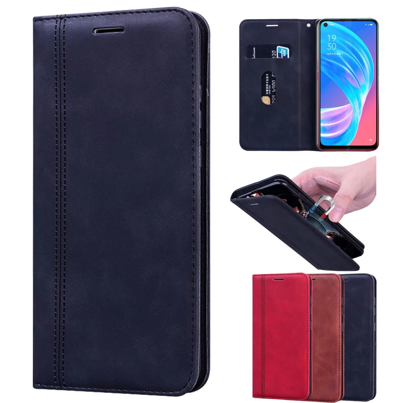 Phone Magnet Case For OPPO A73 5G чехол Protective Flip Cover PU Leather Case CPH2161 A73 Protector Shell Wallet Funda Capa Bag