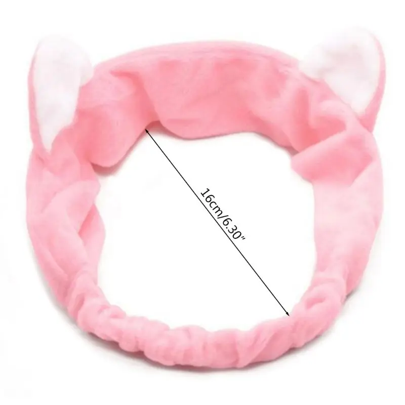 

Cute Cat Ear Headband Women Hair Band Wash Shower Make Up Elastic Band On Head